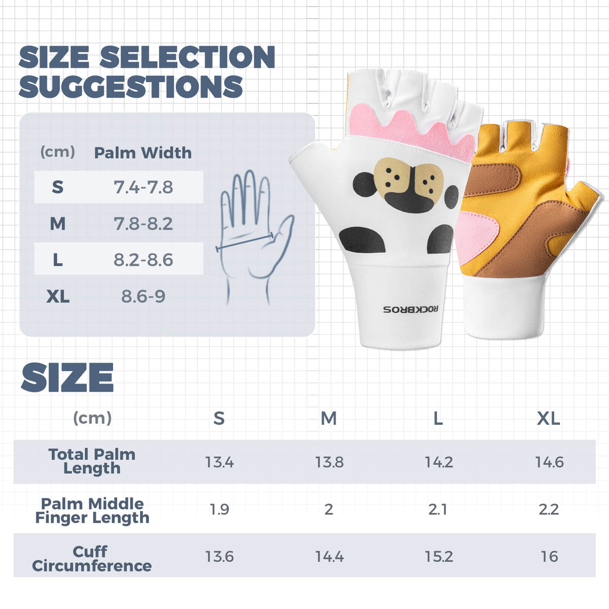Cute Kids Half-Finger Cycling Gloves Non-Slip Padded Unisex