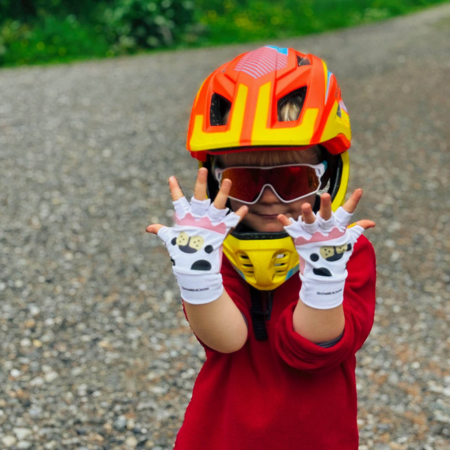 Cute Kids Half-Finger Cycling Gloves Non-Slip Padded Unisex
