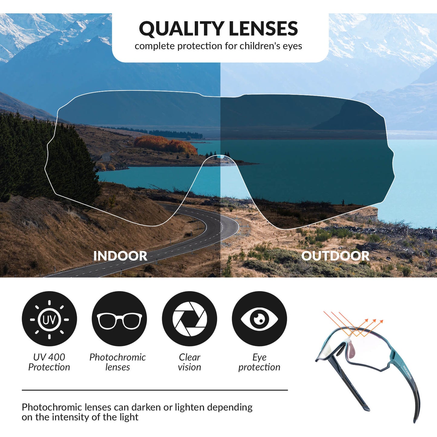 Kids Photochromic Cycling Sunglasses