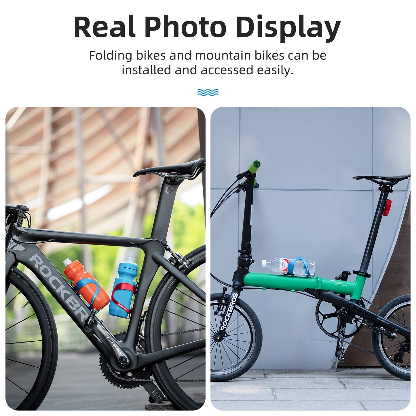 ROCKBROS Lightweight Alloy Bike Water Bottle Holder for Road  Mountain Bikes