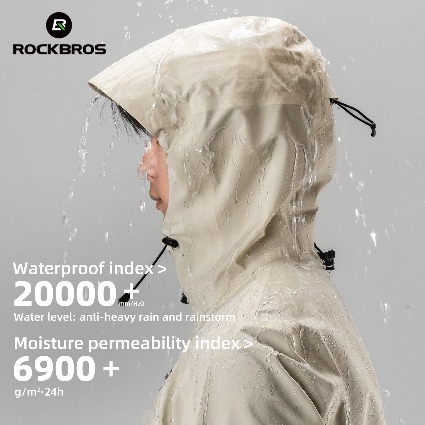 ROCKBROS Men's Cycling Running Windbreaker Windproof Jacket Lightweight High Visibility