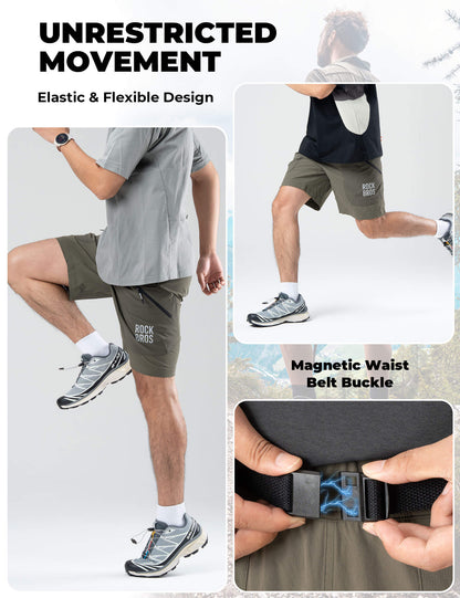 Men's Commuter Shorts Moisture-Wicking Multi-Pocket Shorts for Outdoor