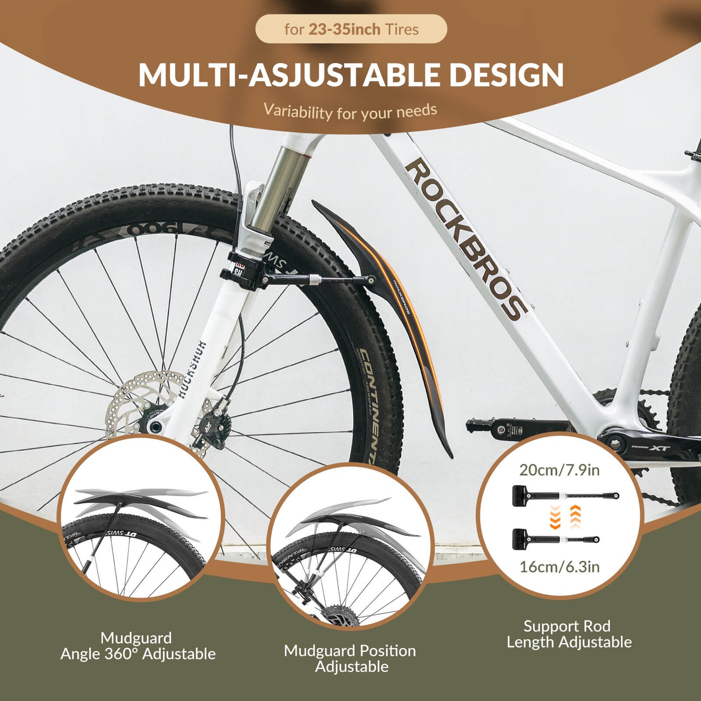 Adjustable Bike Fenders for Mountain Bikes