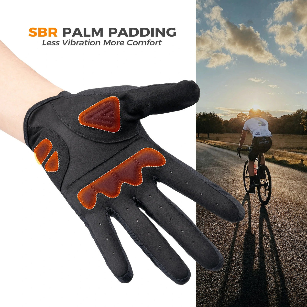 Plain Full-Finger Cycling Gloves