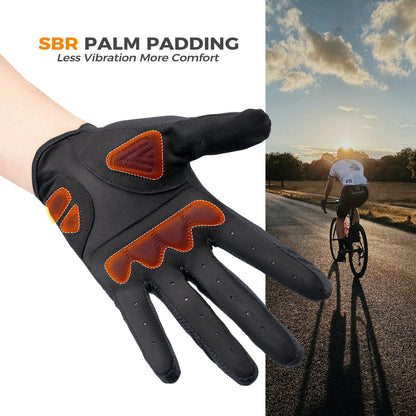 Plain Full-Finger Cycling Gloves