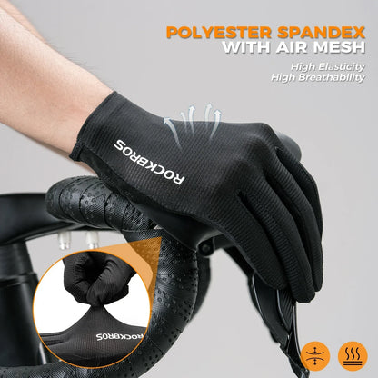 Plain Full-Finger Cycling Gloves