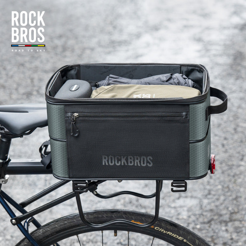 ROCKBROS Road to Sky Foldable Trunk Bag – 16.8L Expandable Bike Rack Bag