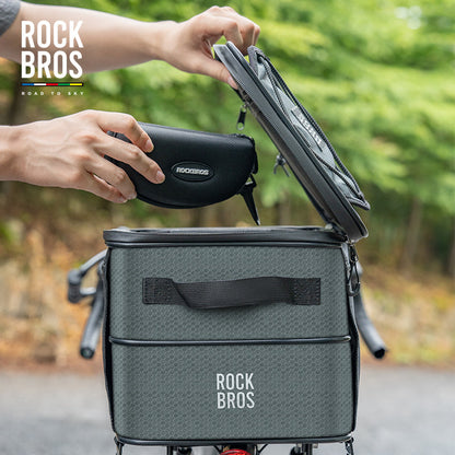 ROCKBROS Road to Sky Foldable Trunk Bag – 16.8L Expandable Bike Rack Bag