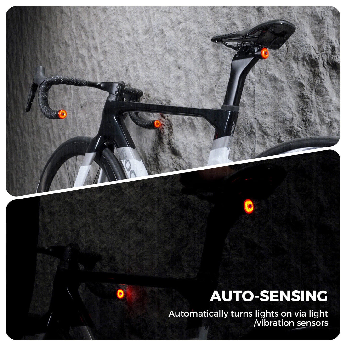 ROCKBROS R0 Smart Bike Rear & Handlebar End Light - Waterproof