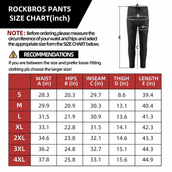 Unisex Fleece Lined Thermal Cycling Pants