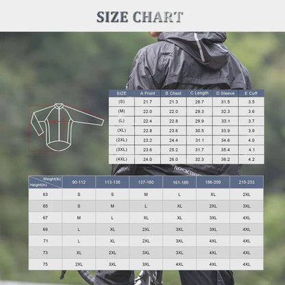 Unisex Waterproof Cycling Rain Jacket