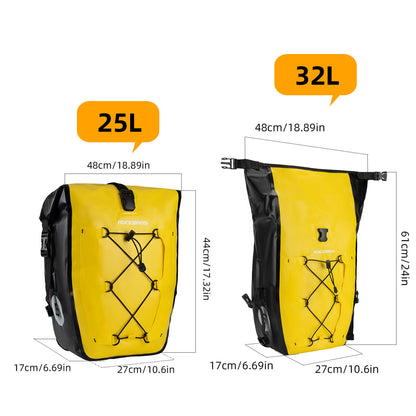 ROCKBROS Fully Waterproof Bike Pannier Large Capacity