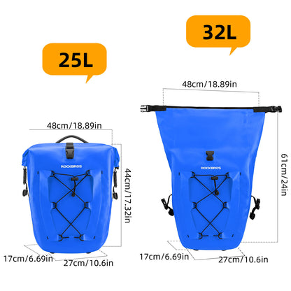 ROCKBROS Fully Waterproof Bike Pannier Large Capacity