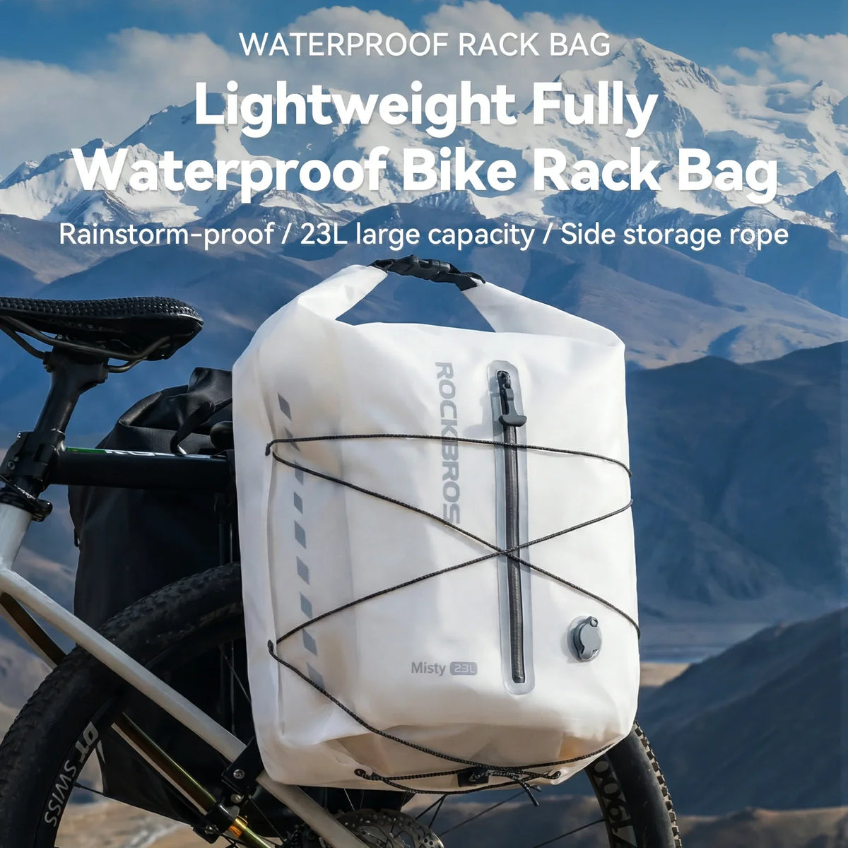 100% Waterproof Bike Rack Bag Lightweight 23L