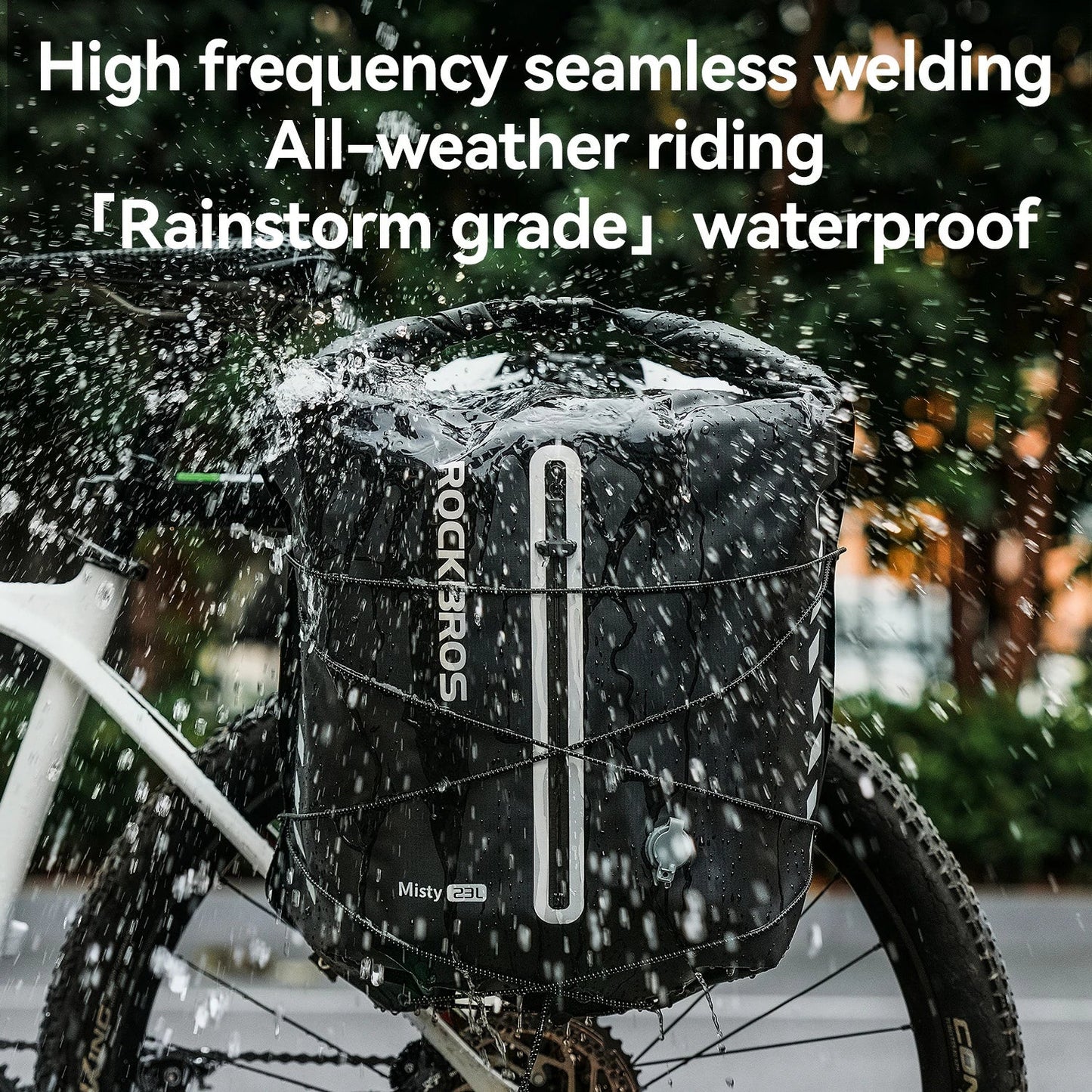 100% Waterproof Bike Rack Bag Lightweight 23L