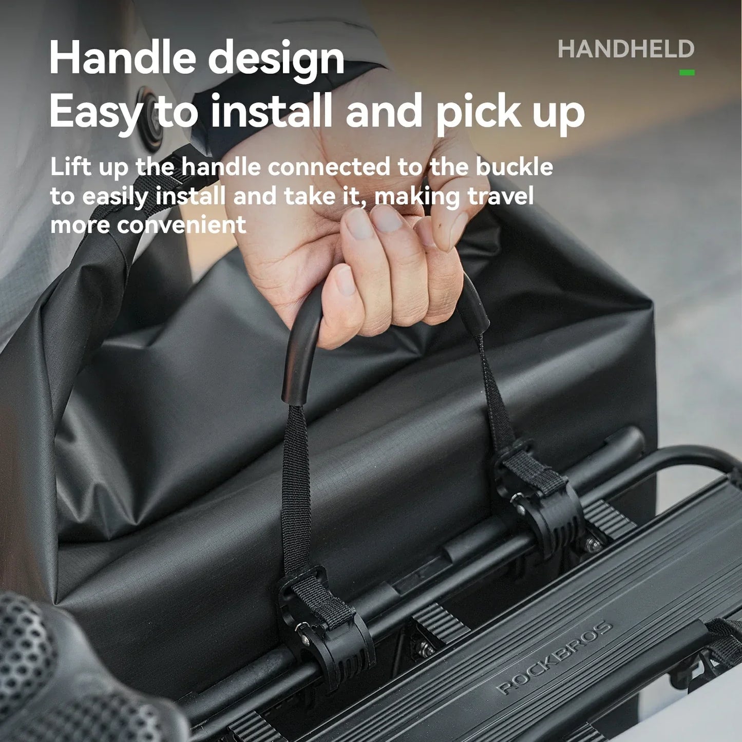 100% Waterproof Bike Rack Bag 23L Lightweight