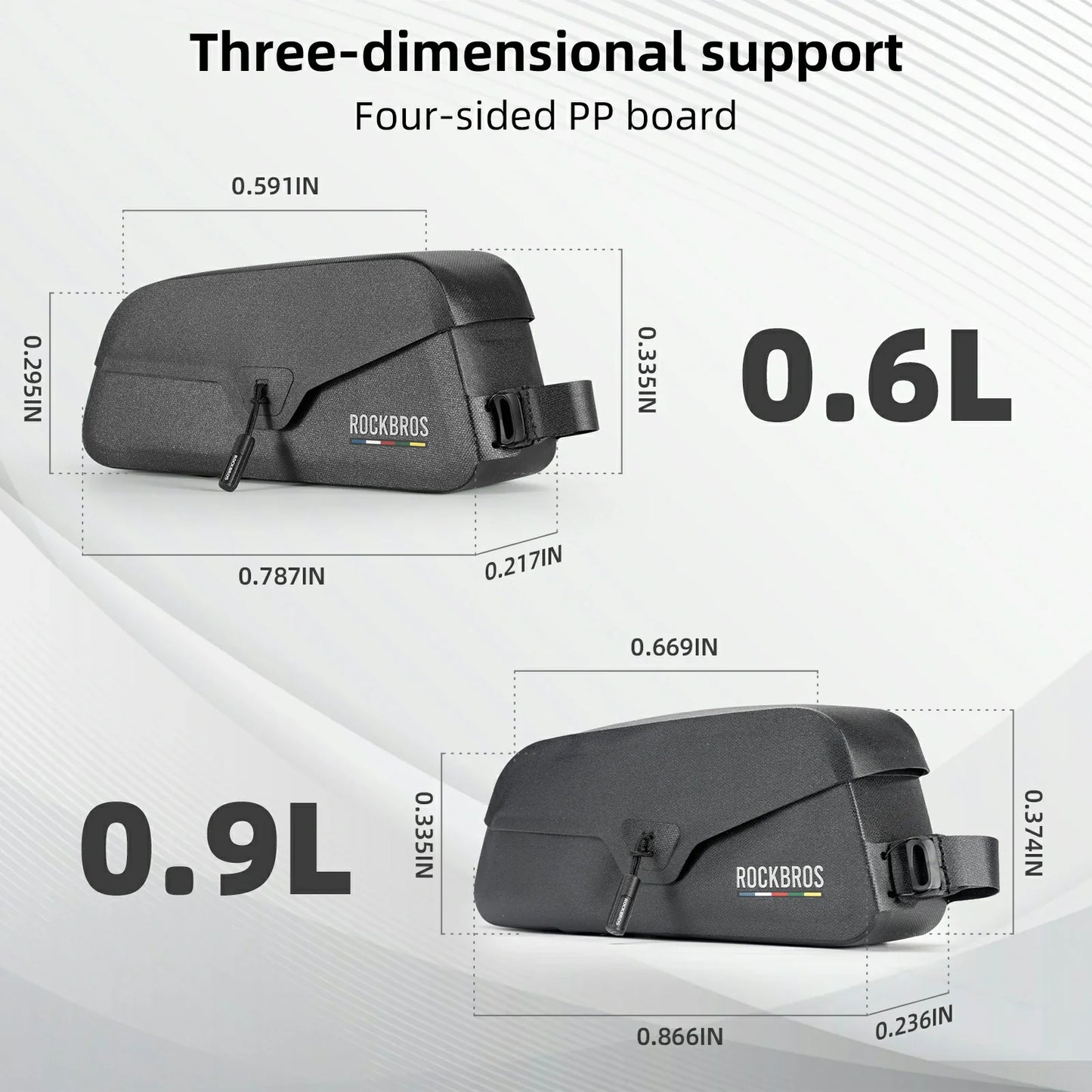 ROCKBROS Road To Sky 100%Waterproof Magnetic Bike Top Tube Frame Bag 0.6L/0.9L