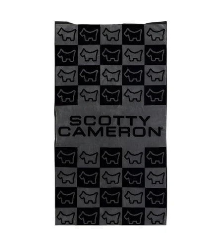 Scotty Cameron Dog Checkered Black/Grey Golf Towel