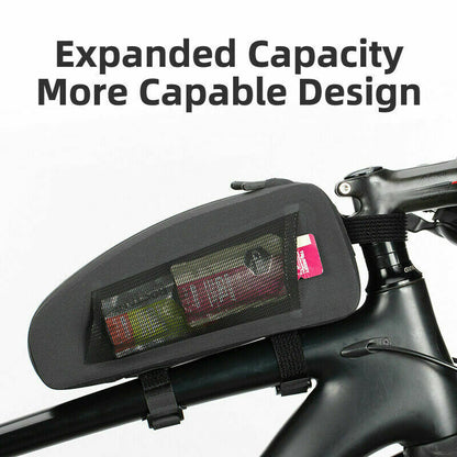 Double Zipper Top Tube Bag Frame Fitted Bike Bag Front Frame Bag