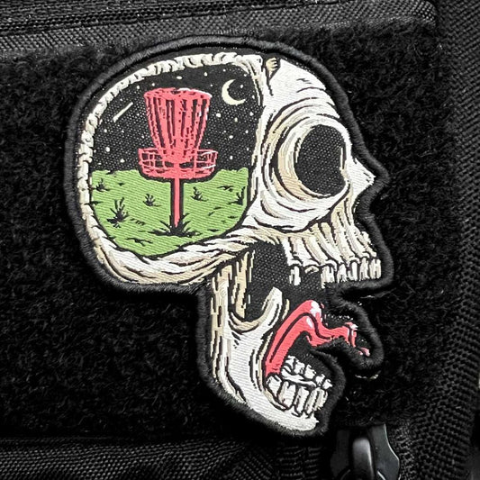 Screaming Skull Disc Golf Patch - Hook And Loop