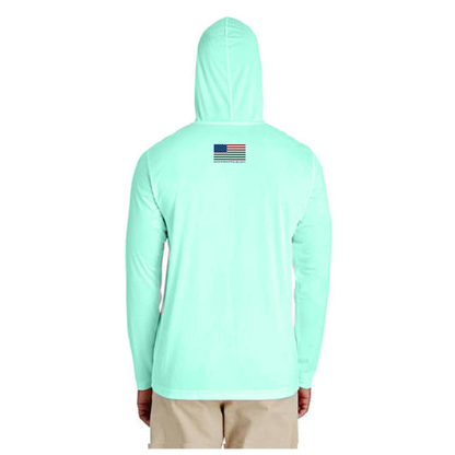 Orange and Blue Long Sleeve UPF 50+ Dry-Fit Hoodie