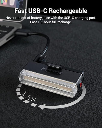 Magicshine Tail Light SEEMEE 50 V2.0, Rear Bike Light with USB C Rechargeable, 50 Lumen IPX6 Waterproof Bicycle Tail Lights for Night Riding, Smart Cycling Safety Bike Taillights