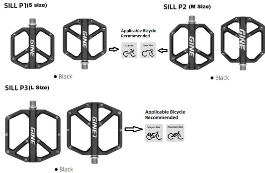 GINE SILL-Aluminum Alloy Bicycle Platform Pedals