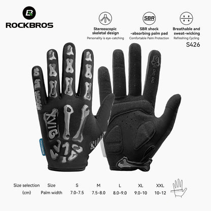 Full Finger Cycling Gloves Padded Touchscreen