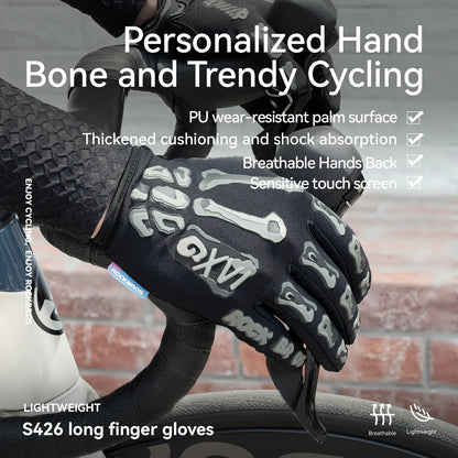 Full Finger Cycling Gloves Padded Touchscreen