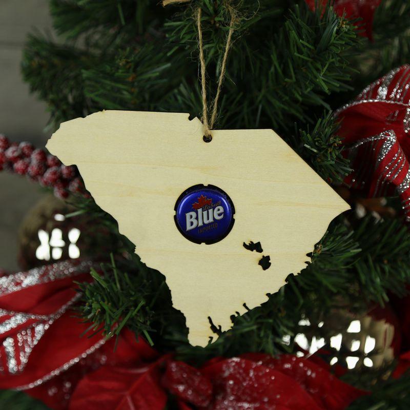South Carolina Beer Cap Map Ornaments