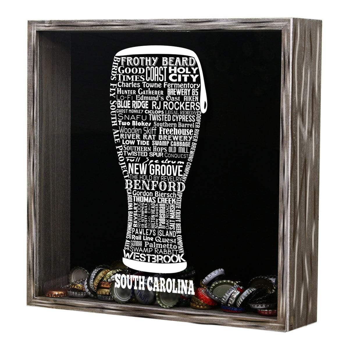 South Carolina Beer Typography Shadow Box