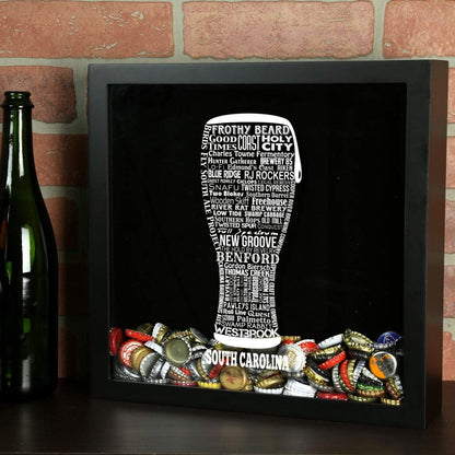 South Carolina Beer Typography Shadow Box