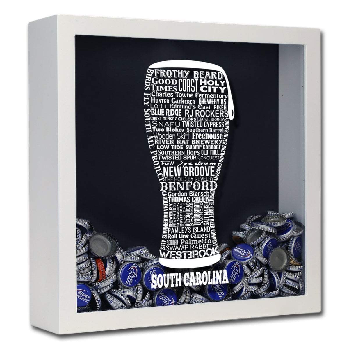 South Carolina Beer Typography Shadow Box