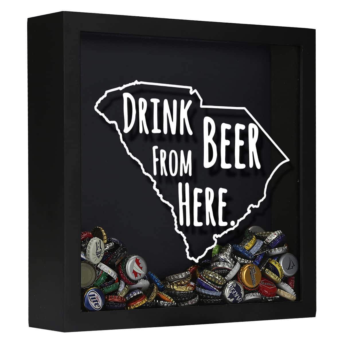 South Carolina Drink Beer From Here Beer Cap Shadow Box