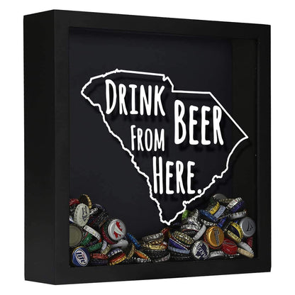 South Carolina Drink Beer From Here Beer Cap Shadow Box