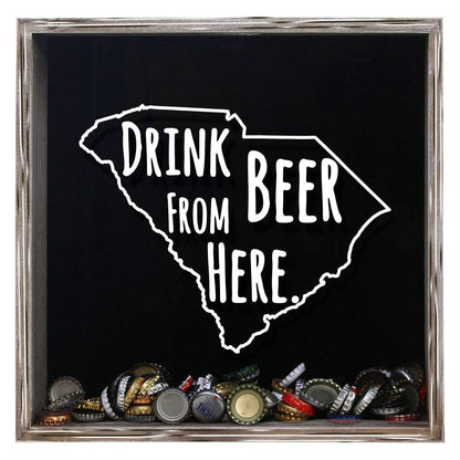 South Carolina Drink Beer From Here Beer Cap Shadow Box