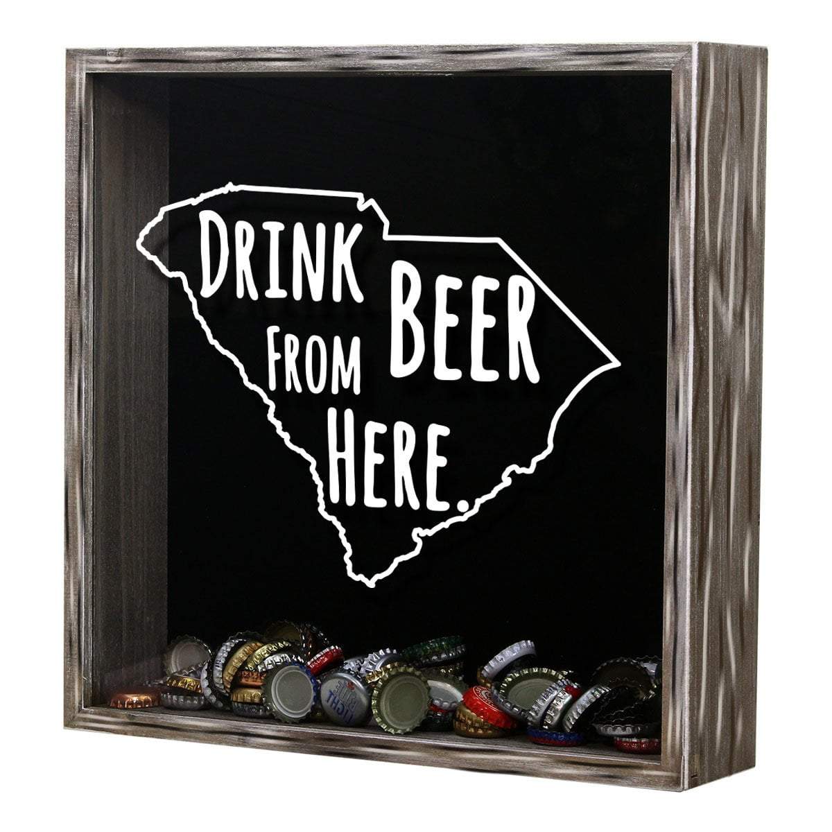 South Carolina Drink Beer From Here Beer Cap Shadow Box