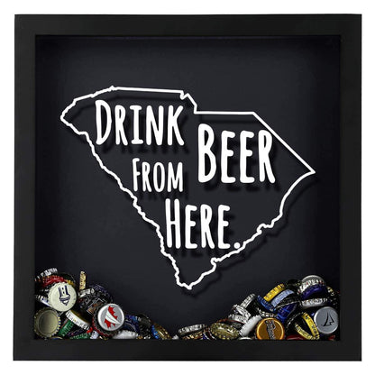 South Carolina Drink Beer From Here Beer Cap Shadow Box