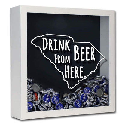 South Carolina Drink Beer From Here Beer Cap Shadow Box