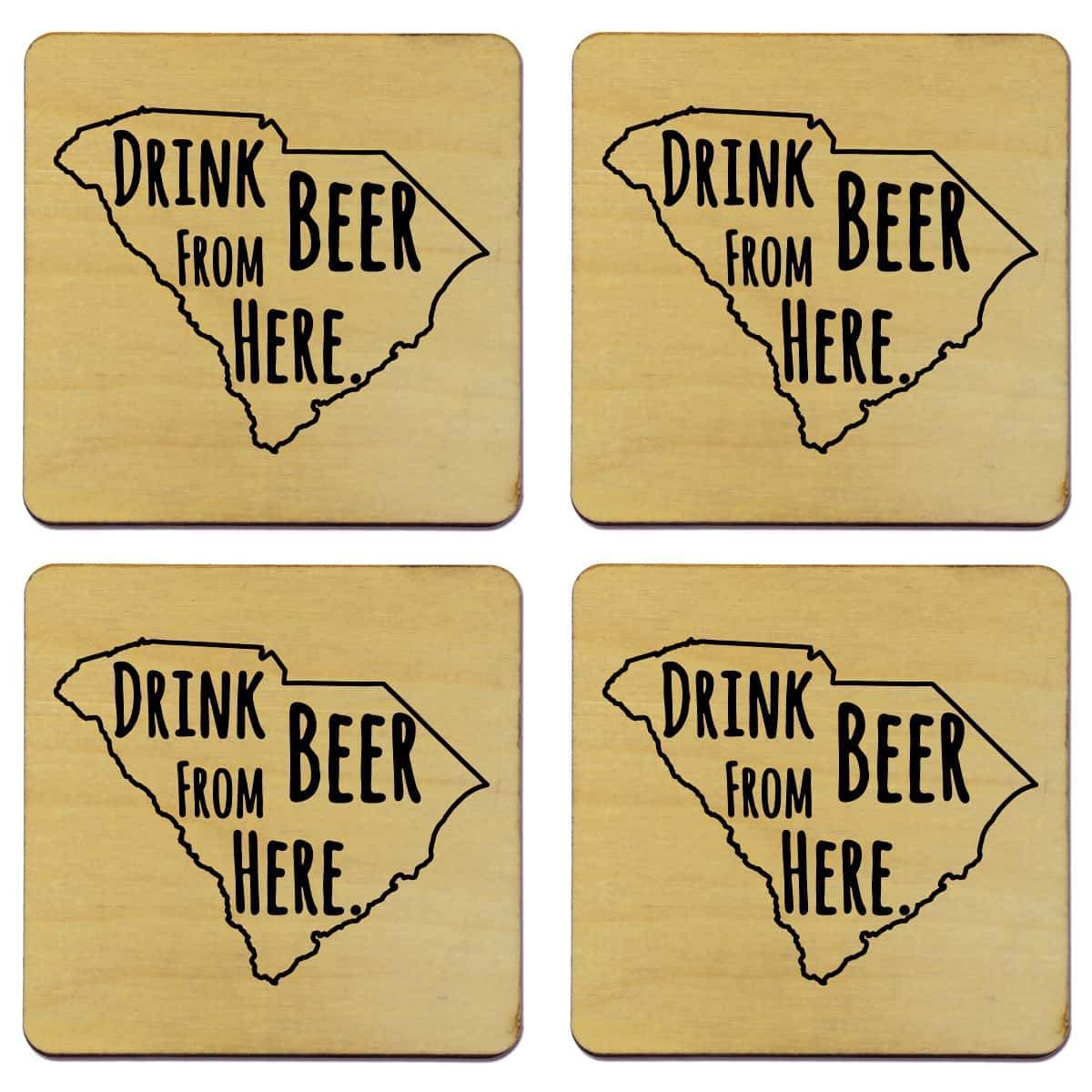 South Carolina Drink Beer From Here Coasters