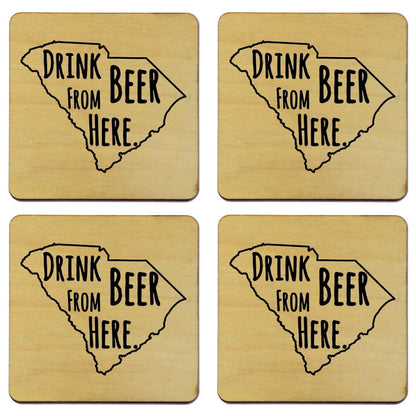 South Carolina Drink Beer From Here Coasters