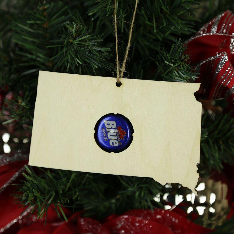 South Dakota Beer Cap Map Ornaments