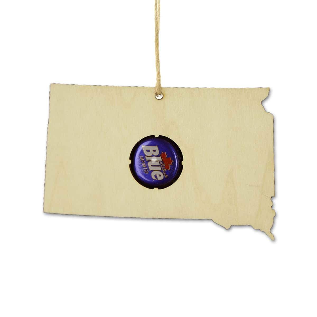 South Dakota Beer Cap Map Ornaments