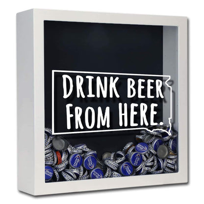 South Dakota Drink Beer From Here Beer Cap Shadow Box