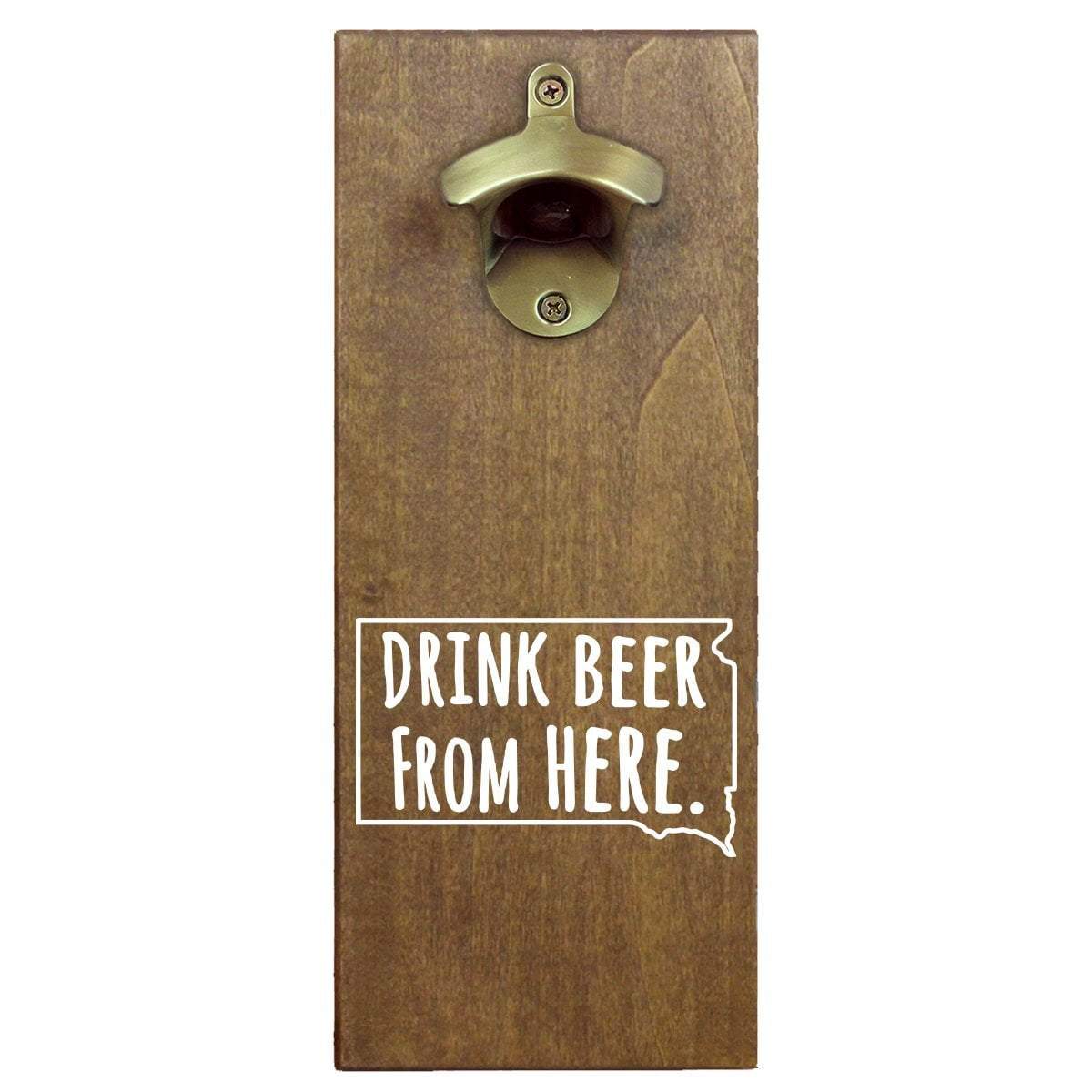South Dakota Drink Beer From Here Cap Catching Magnetic Bottle Opener