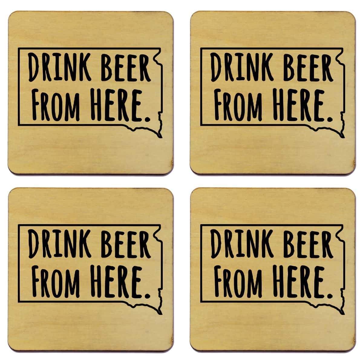 South Dakota Drink Beer From Here Coasters
