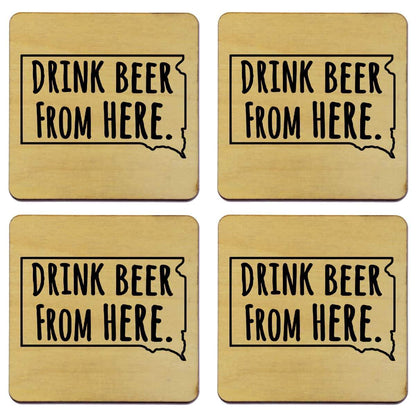 South Dakota Drink Beer From Here Coasters