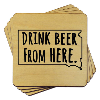 South Dakota Drink Beer From Here Coasters