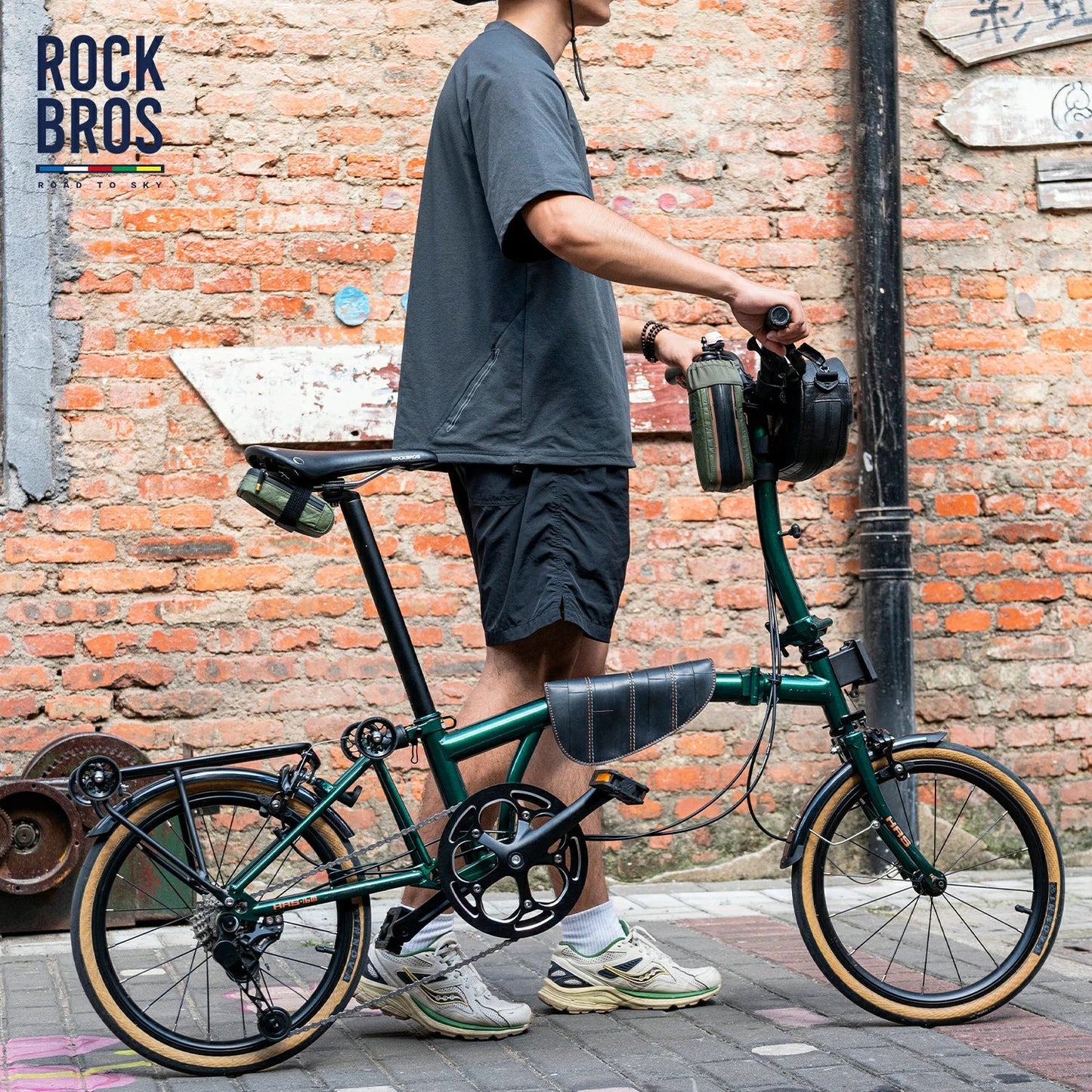 Sustainable Eco-Friendly Recycled Tire Bike Frame Bag 0.5L ROAD TO SKY