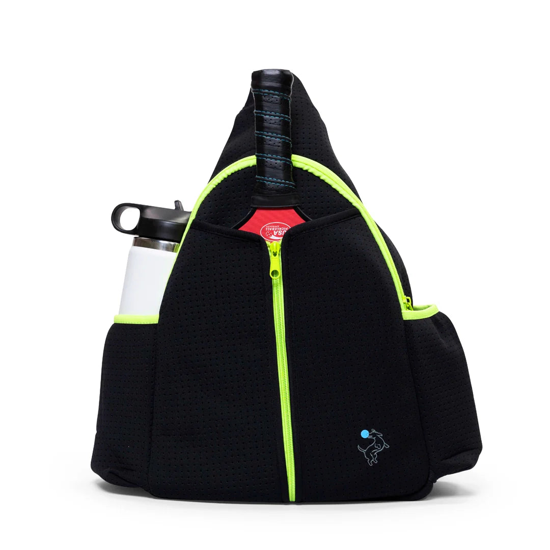 Pickleball Sling Bag - Black (Personalization Available)